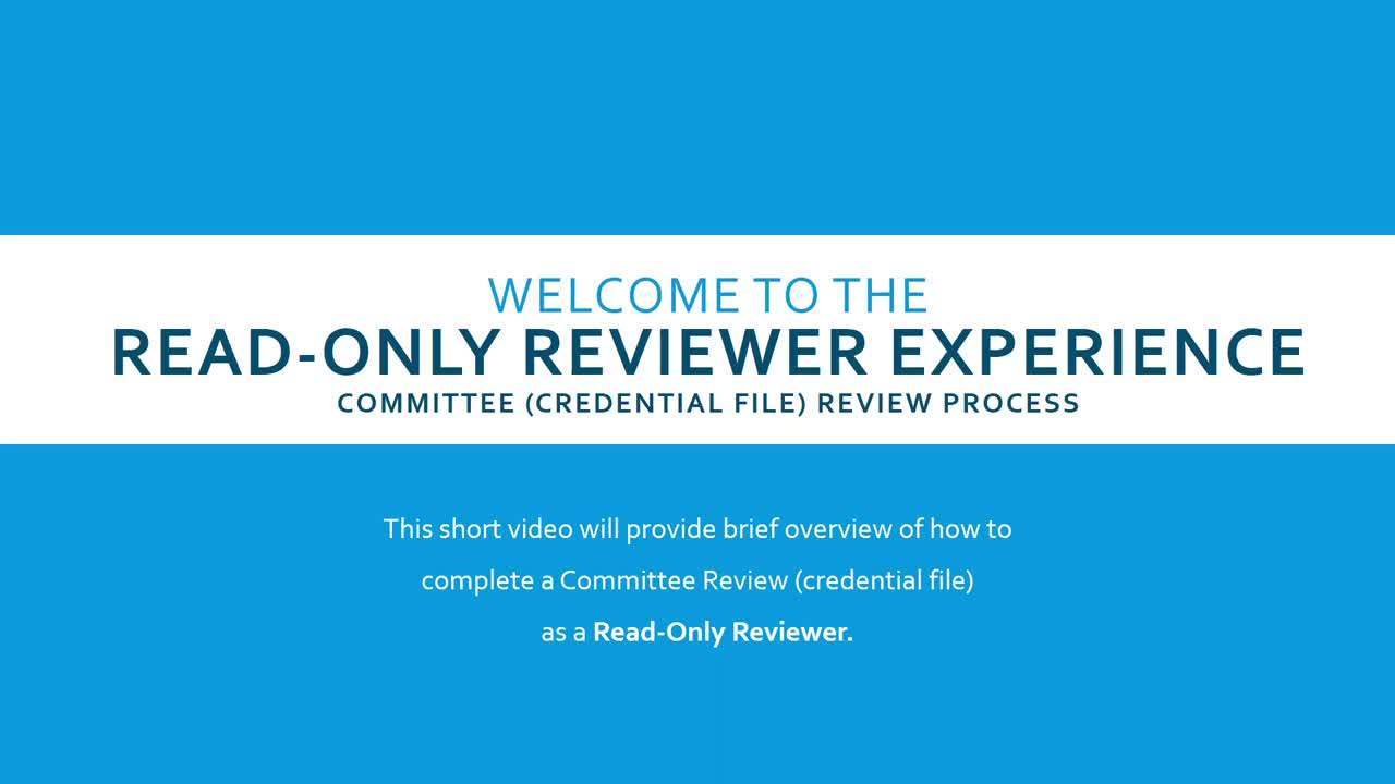 Default preview image for Read Only Reviewer (Credential File Review).mp4 video.
