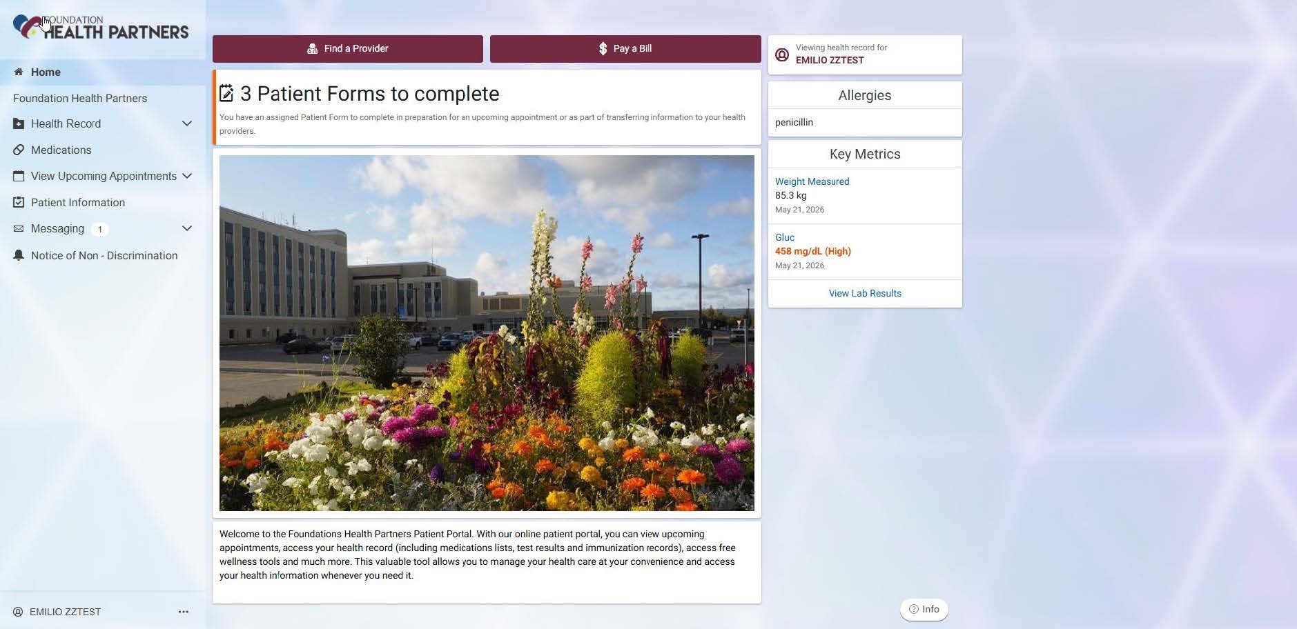 Image of portal dashboard