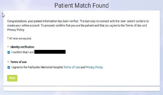 Image of patient match notification