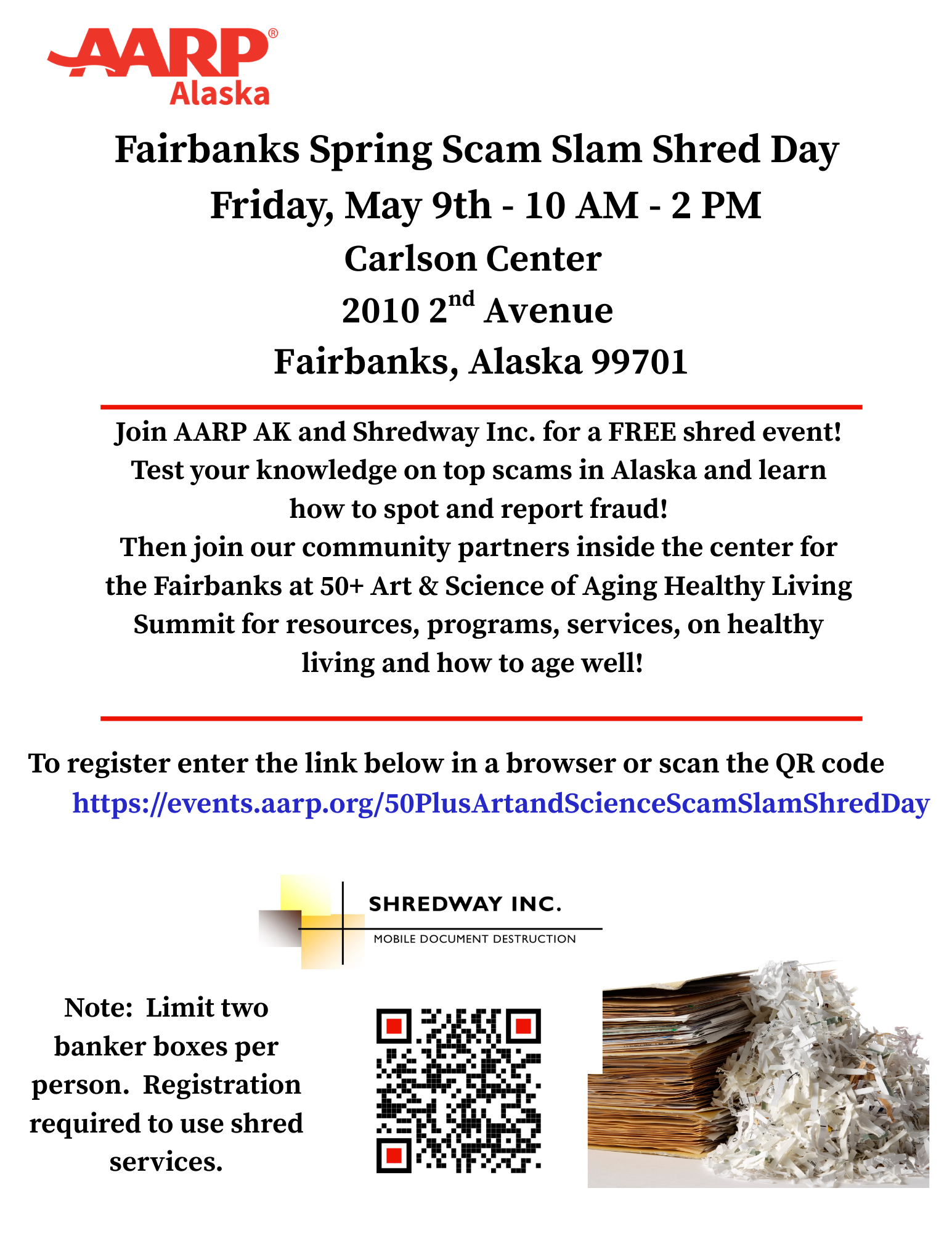 Fairbanks 50+ Art & Science of Aging Healthy Living Summit Scam Slam Shred Day 2025 (1).png